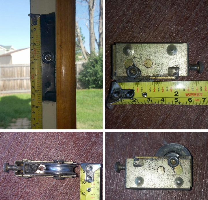 User submitted photos of patio door hardware.