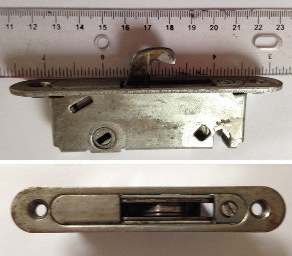 User submitted photos of patio door hardware.