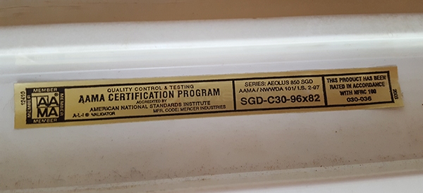 User submitted a photo of patio door hardware.