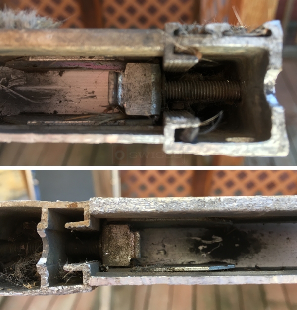 User submitted photos of patio door hardware.