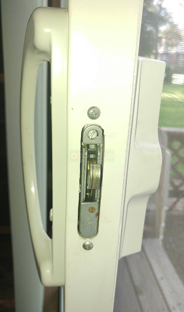 User submitted a photo of patio door hardware.