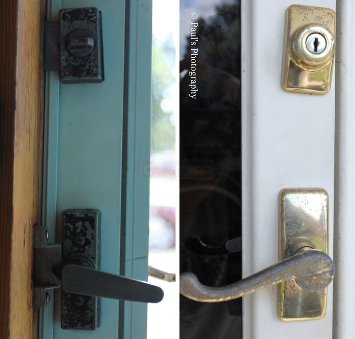 User submitted photos of storm door hardware.