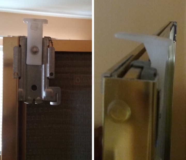 User submitted photos of closet door hardware.