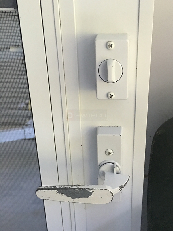 User submitted a photo of storm door hardware.