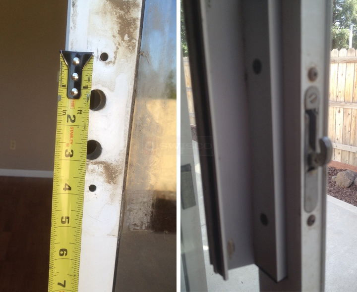 User submitted photos of patio door hardware.