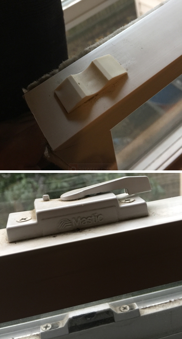 User submitted photos of window hardware.