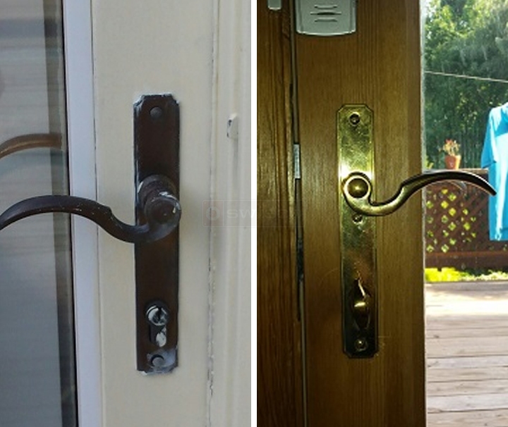 User submitted photos of door hardware.