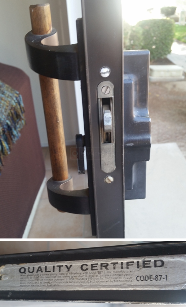 User submitted photos of patio door hardware.