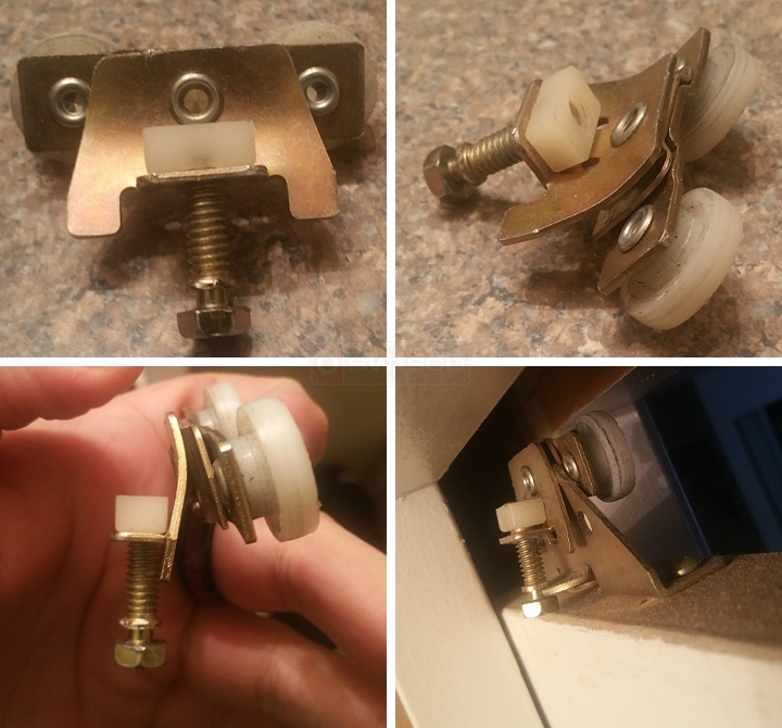 User submitted photos of a closet door roller.