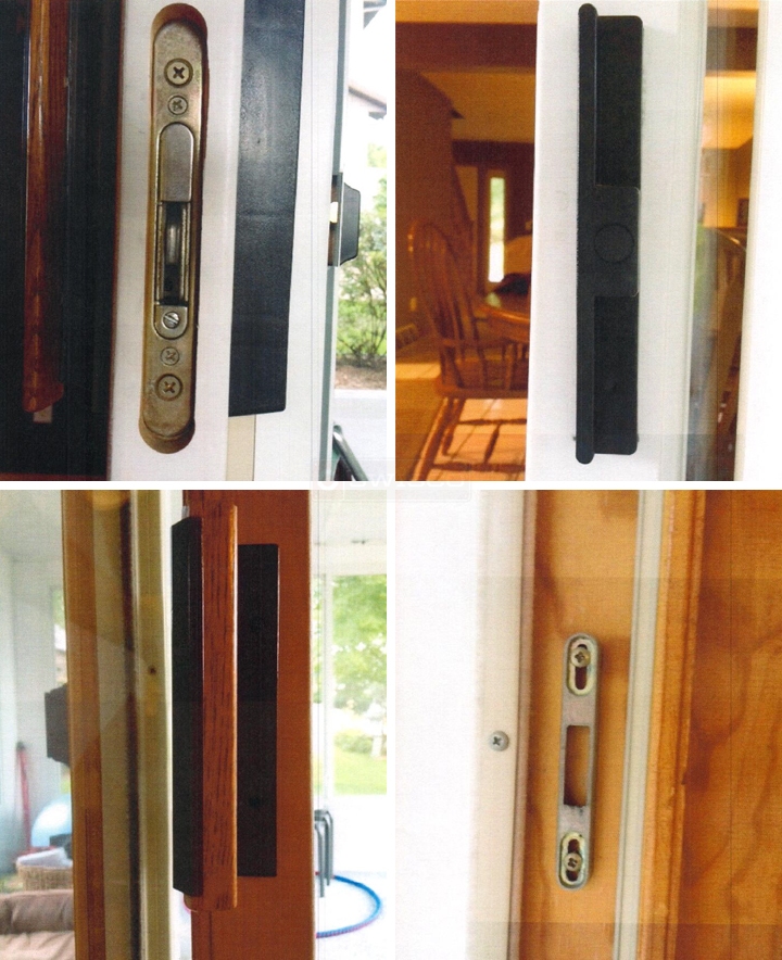 User submitted photos of patio door hardware.