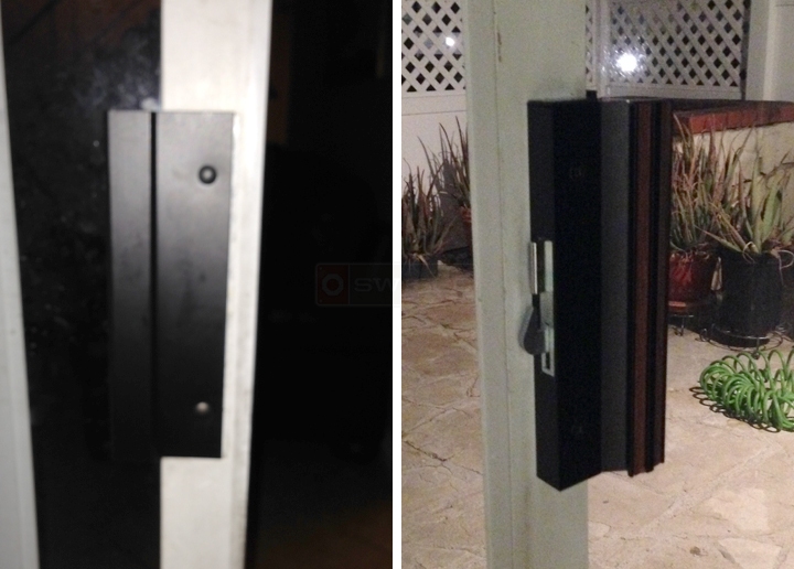 User submitted photos of patio door hardware.