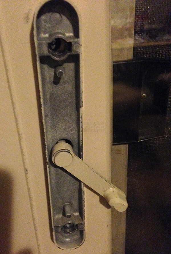 User submitted a photo of a patio door handle.