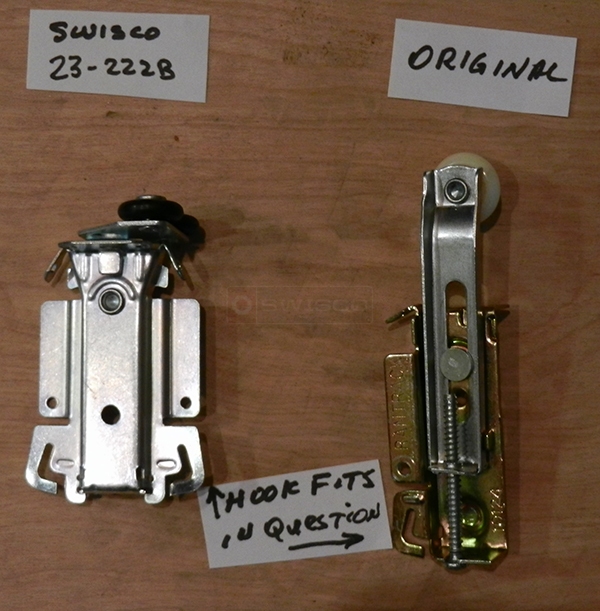 User submitted photos of closet door hardware.