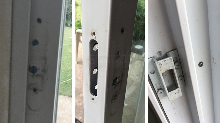 User submitted photos of patio door hardware.