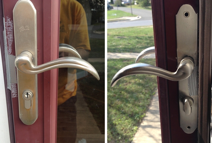 User submitted photos of a door handle set.