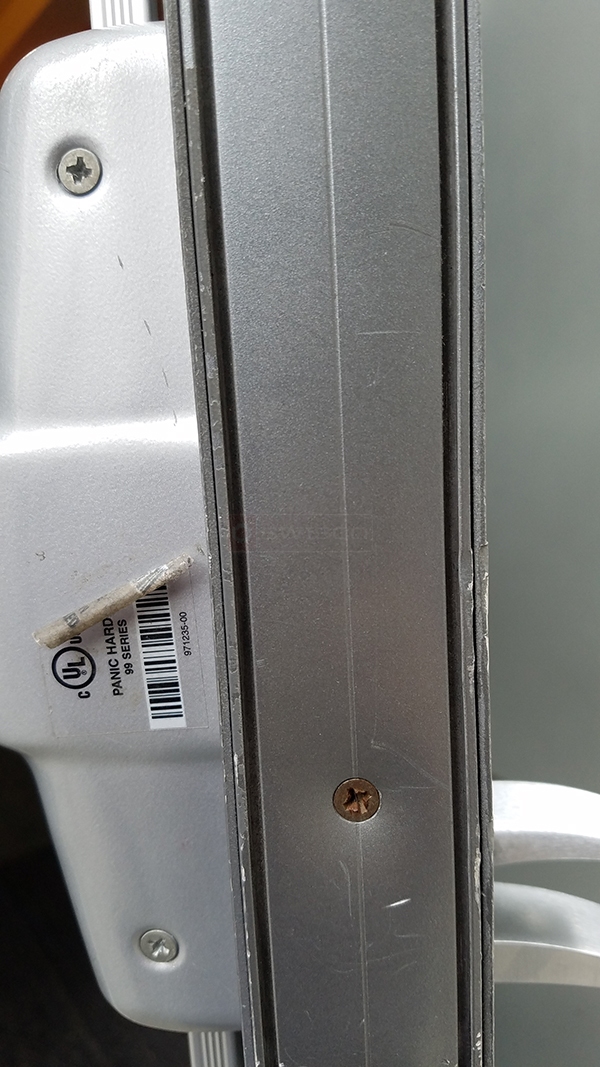 User submitted a photo of commercial door hardware.