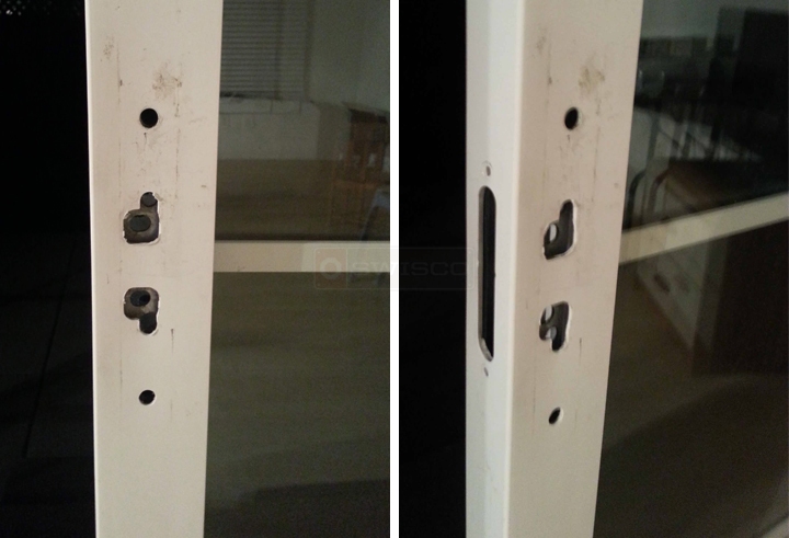 User submitted photos of patio door hardware.