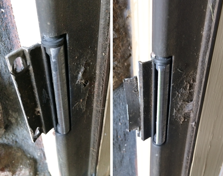 User submitted photos of a door hinge.