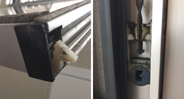 User submitted photos of window hardware.