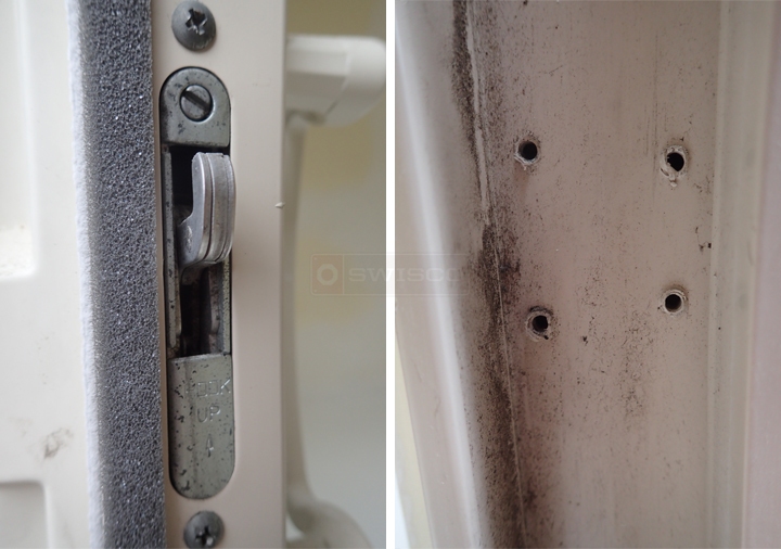 User submitted photos of patio door hardware.