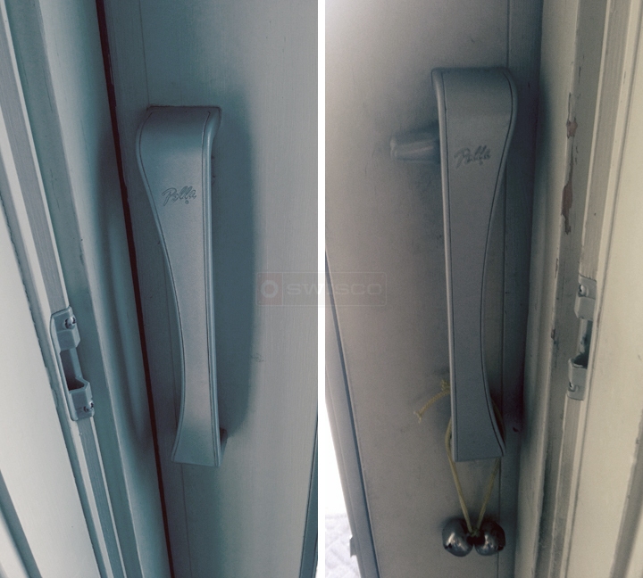 User submitted photos of patio door hardware.