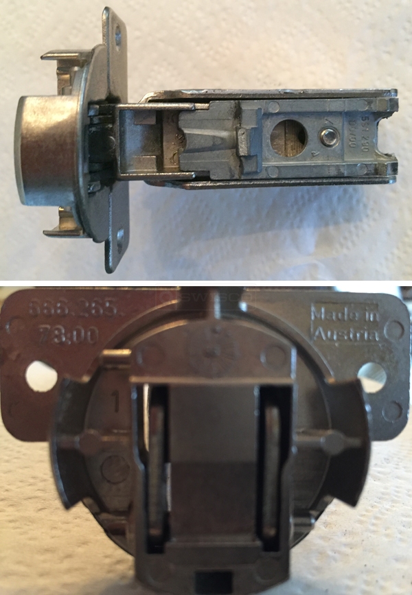 User submitted photos of a cabinet hinge.