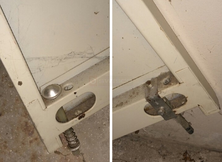 User submitted photos of bi-fold door hardware.