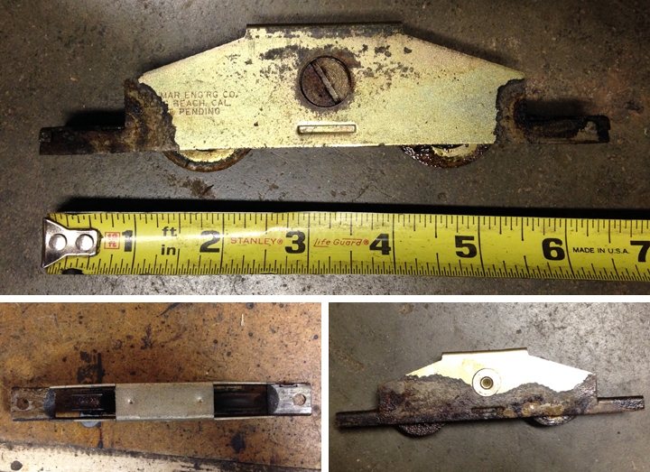 User submitted photos of a patio door roller.