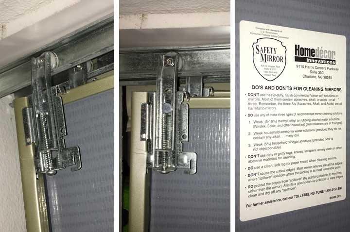User submitted photos of closet hardware.