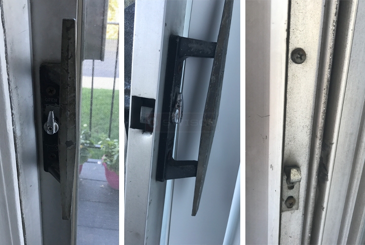 User submitted photos of patio door hardware.