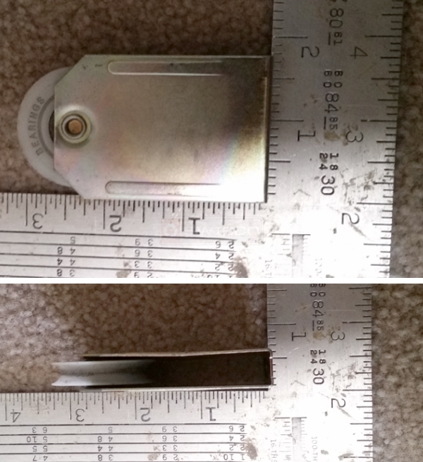 User submitted photos of a mirror closet door roller.