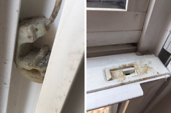 User submitted photos of window hardware.