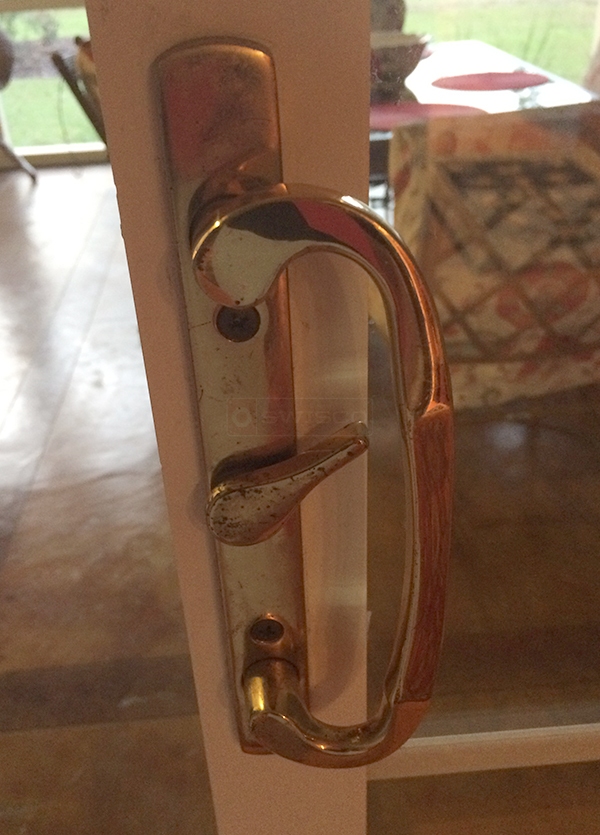 User submitted photos of patio door hardware.
