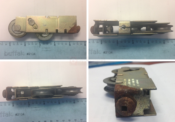 User submitted photos of a patio door roller.