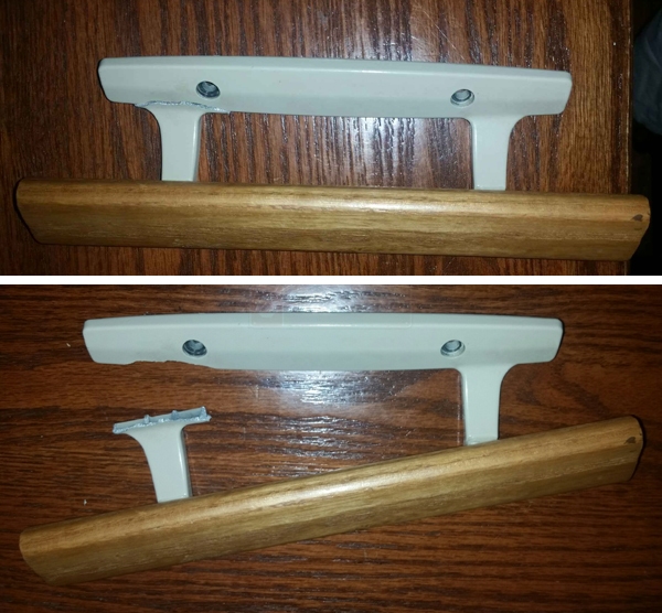 User submitted photos of patio door hardware.