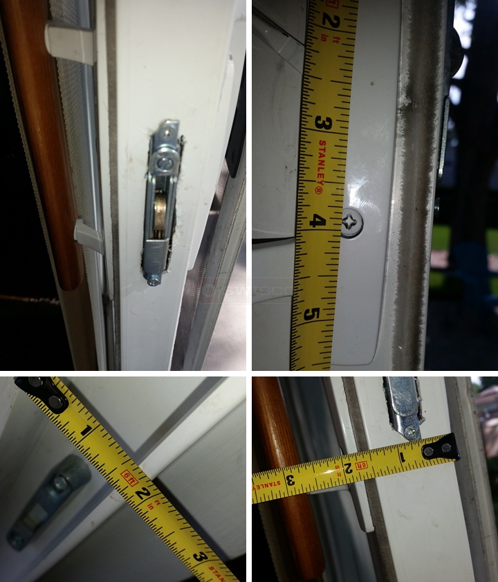 User submitted photos of patio door hardware.