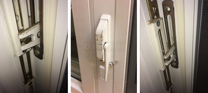 User submitted photos of window hardware.