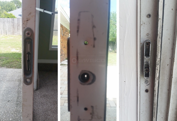 User submitted photos of patio door hardware.