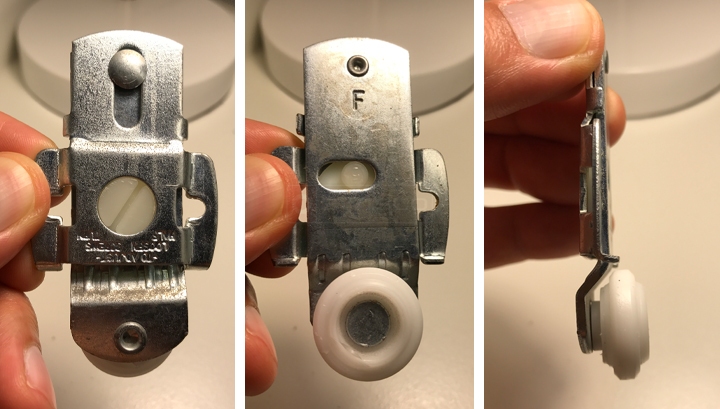 User submitted photos of a closet door roller.