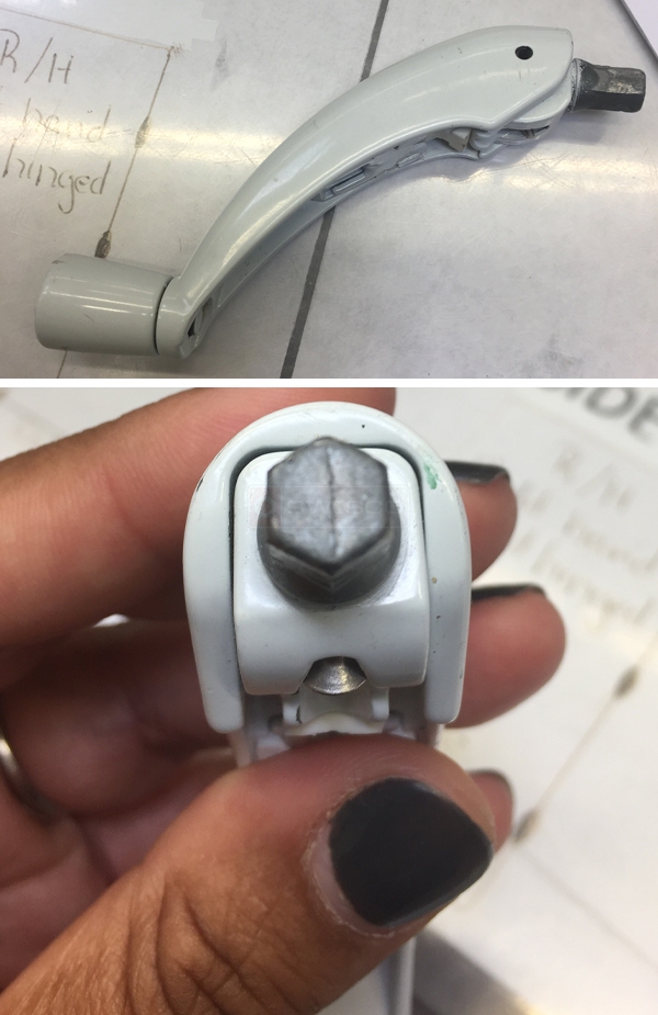 User submitted photos of a window operator handle.