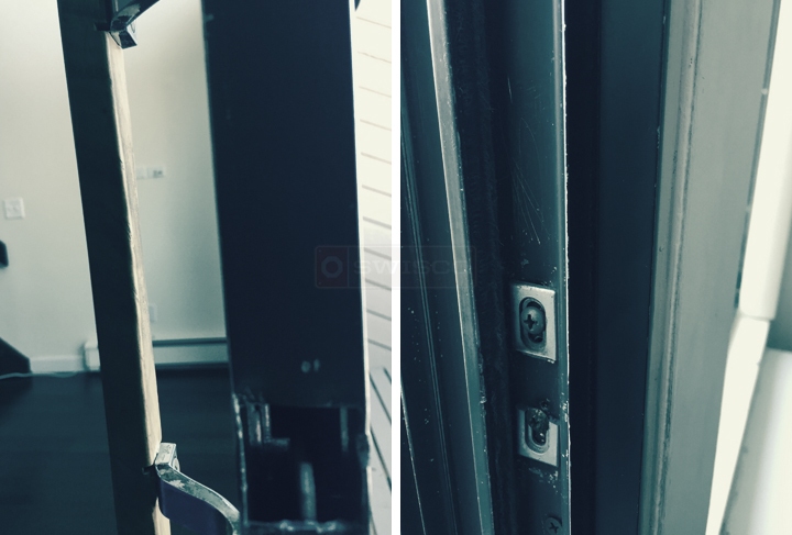 User submitted photos of patio door hardware.