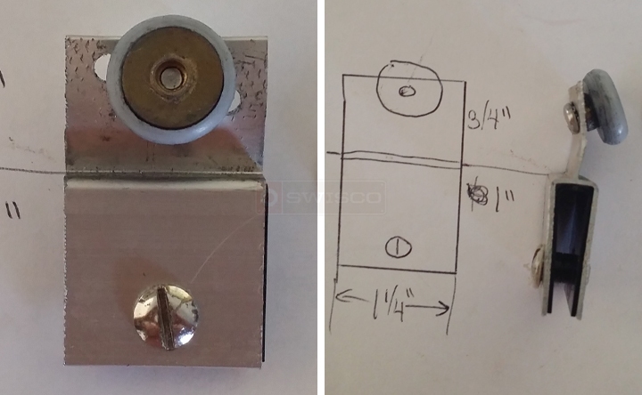 User submitted photos of a shower door roller.