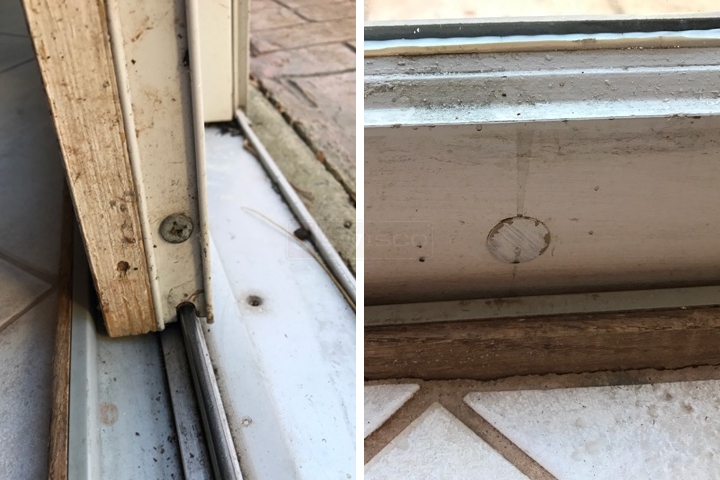 User submitted photos of patio door hardware.