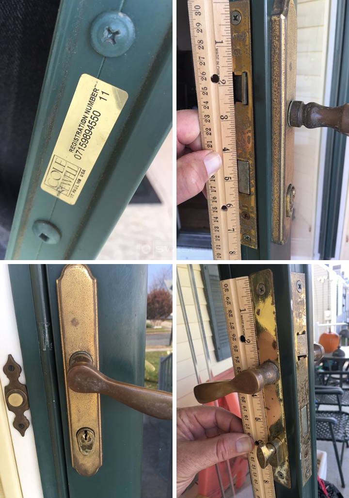 User submitted photos of storm door hardware.