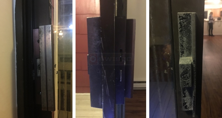 User submitted photos of patio door hardware.