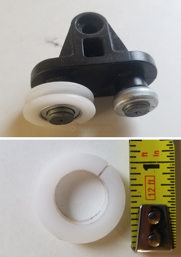 User submitted photos of a shower door roller.