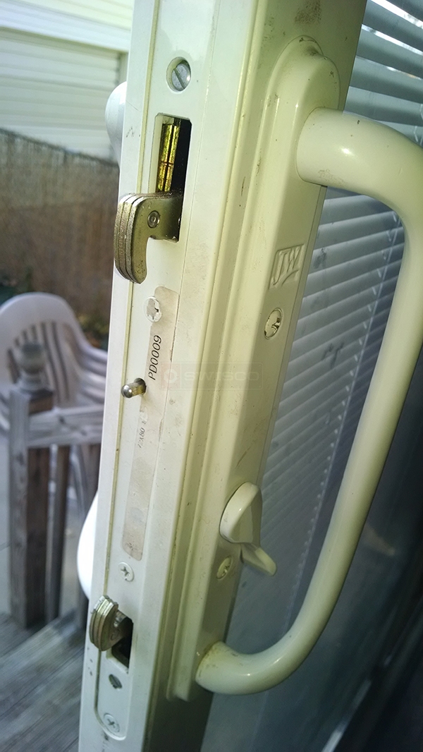 User submitted a photo of patio door hardware.