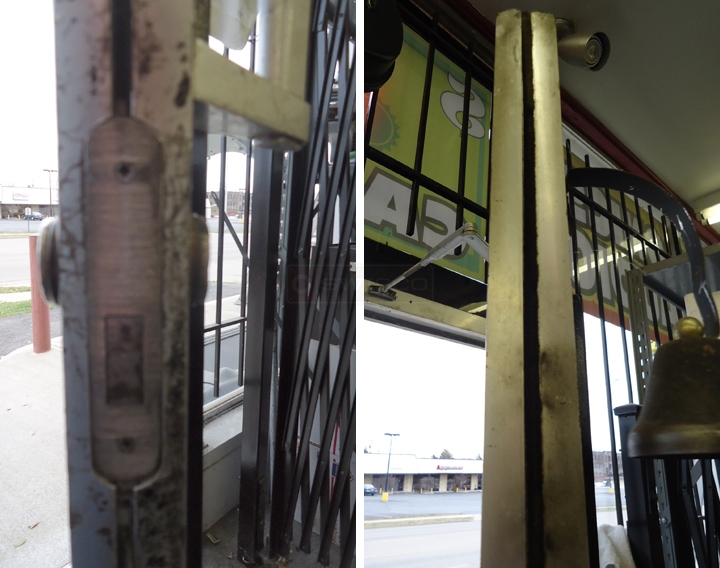 User submitted photos of commercial door hardware.