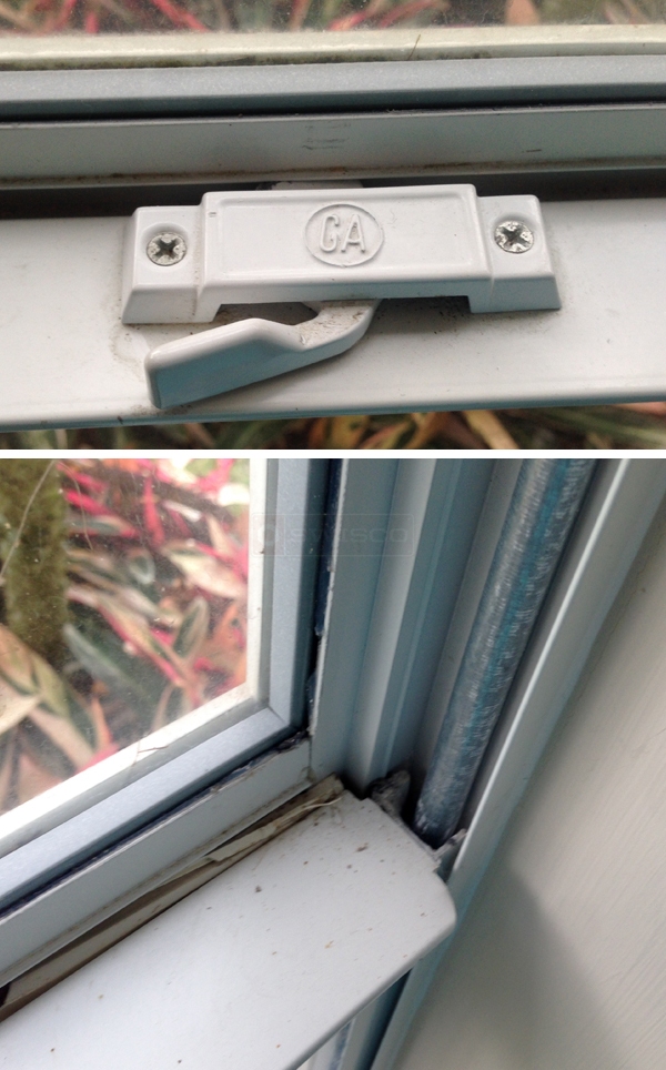 User submitted photos of window hardware.