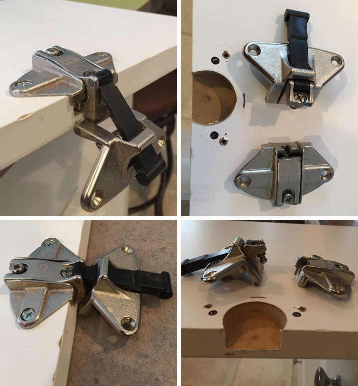 User submitted photos of a cabinet hinge.